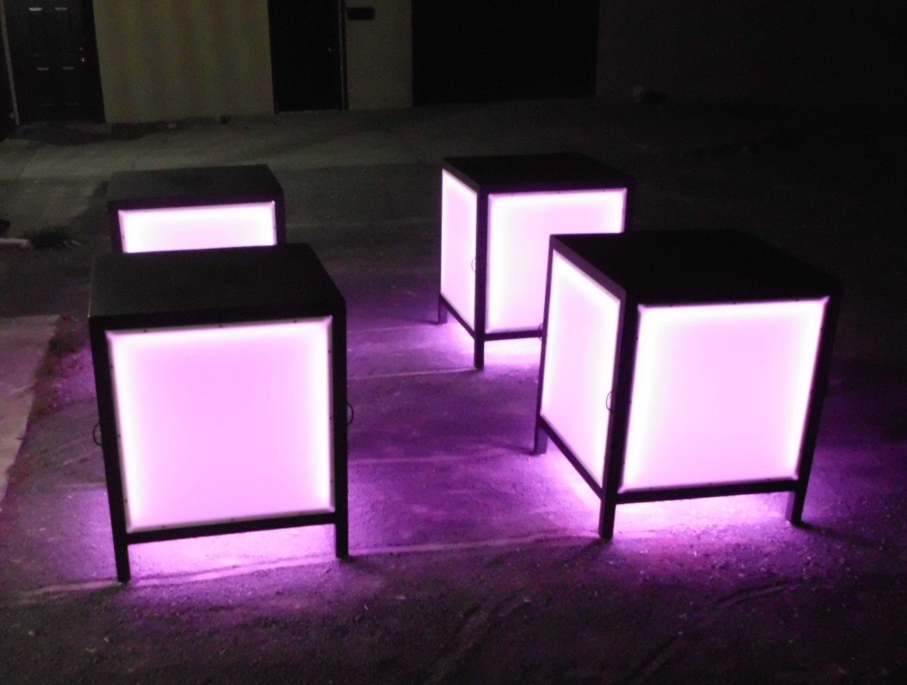 LED RGB Glow Light Up Stage Table Section Modular Performer Performance Fun Night Club Nightlife Party Pink