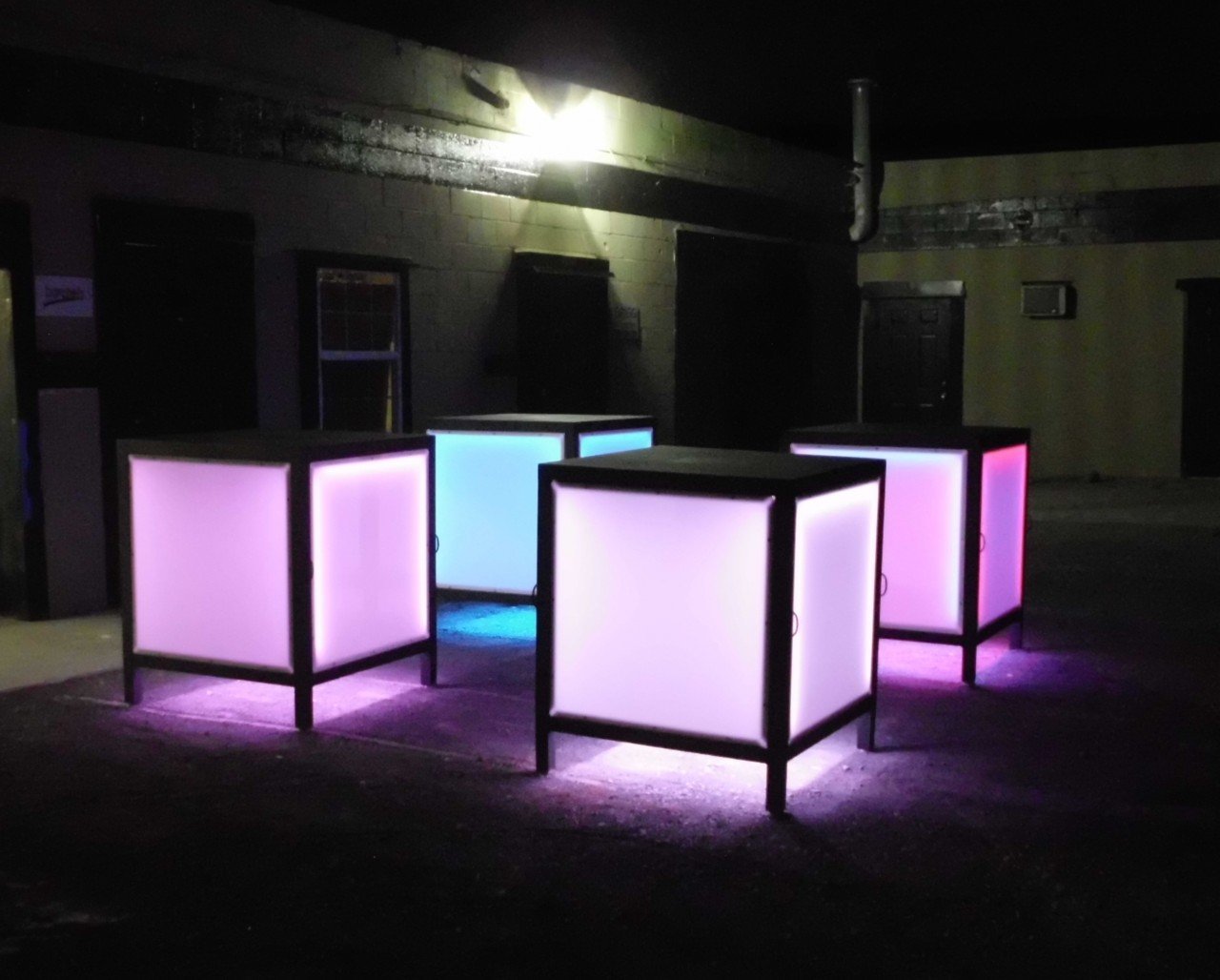 LED RGB Glow Light Up Stage Table Section Modular Performer Performance Fun Night Club Nightlife Party Pink Blue White