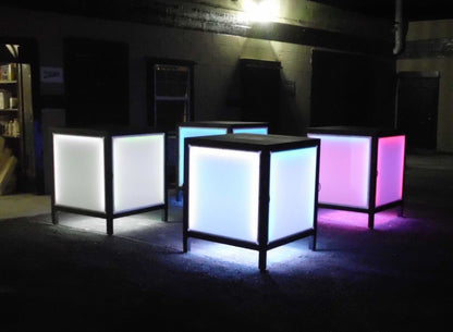 LED RGB Glow Light Up Stage Table Section Modular Performer Performance Fun Night Club Nightlife Party White Pink Blue