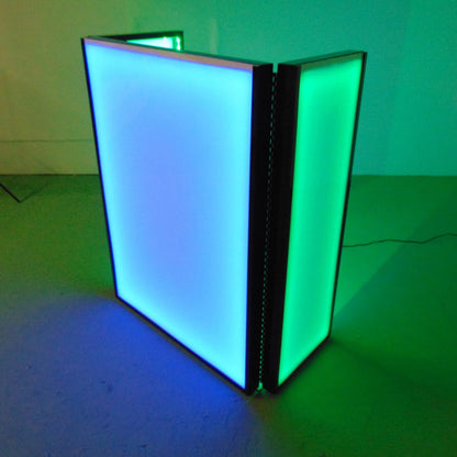 LED RGB Light up Glow DJ Booth Facade Foldable Folding Portable Panels Cover Party Nightlife Music Booth Color Colors Colorful Green Blue