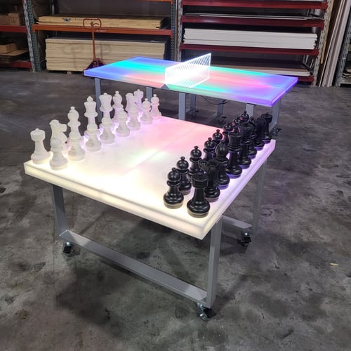 LED Game Board Glow Light White Chess Ping Pong