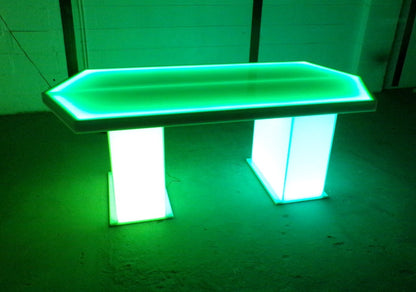 LED Hexagon Table Furniture Glow Light Cool Dining Green