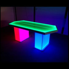 LED Hexagon Table Furniture Glow Light Cool Dining Green Red Pink Blue Dark Night