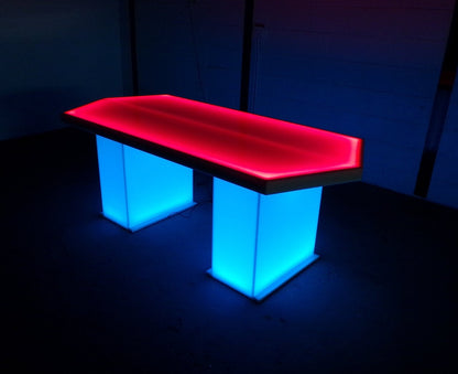 LED Hexagon Table Furniture Glow Light Cool Dining Red Blue Night Dark