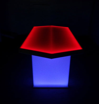 LED Hexagon Table Furniture Glow Light Cool Dining Red Blue Dark Night Side View