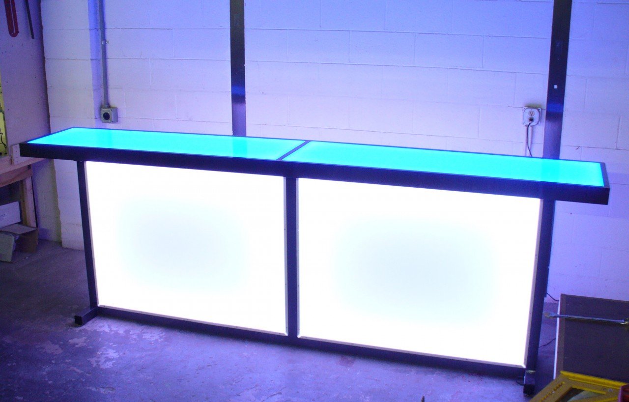 LED Large Counter Height Counter-Height Table Glow Light Cool Living Room Furniture Bar-Height Bar Height Home Furniture Party White Blue