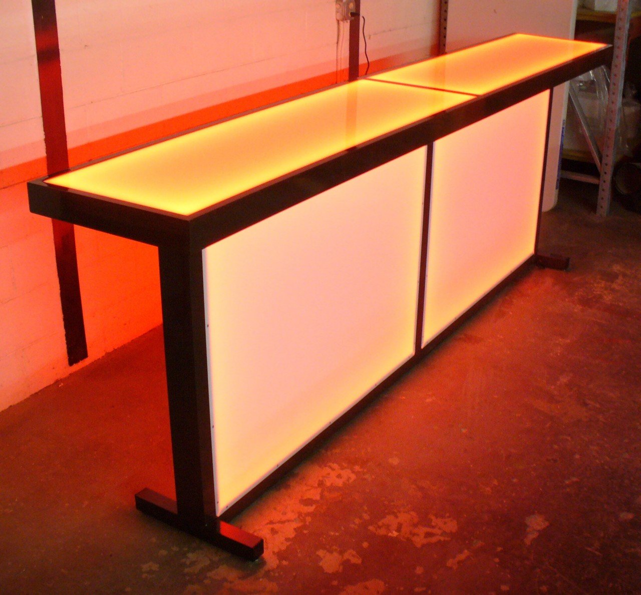 LED Large Counter Height Counter-Height Table Glow Light Cool Living Room Furniture Bar-Height Bar Height Home Furniture Party Orange