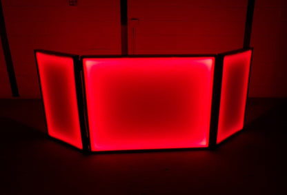 LED RGB Light up Glow DJ Booth Facade Foldable Folding Portable Panels Cover Party Nightlife Music Booth Color Colors Colorful Red