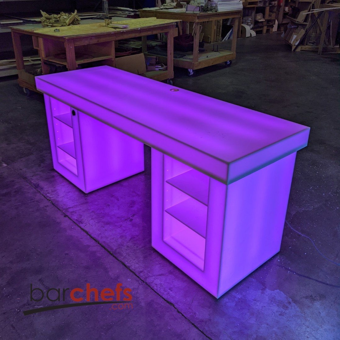 LED Medium Gaming Desk Computer Shelves Storage Epic Game Room Furniture Boys Gift Cool Fun Light Glow Purple RGB Streaming