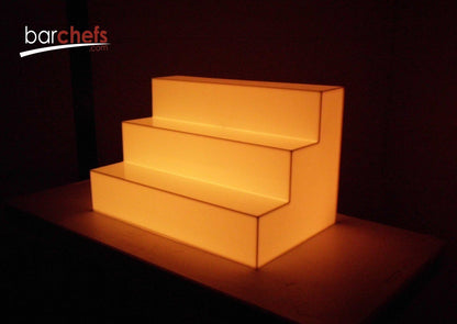 LED Acrylic Glow Bright RGB Light Fun Shelf Shelving Bar Display Collection Collectable Storage Restaurant Liquor Tiered Layered Cool Unique Bottle Orange