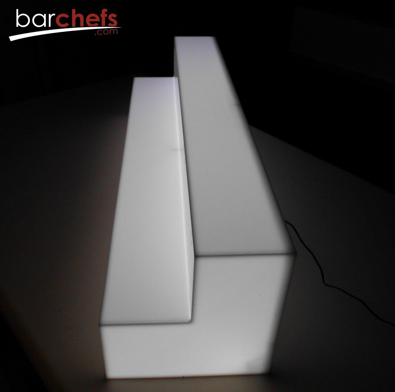 LED Acrylic Glow Bright RGB Light Fun Shelf Shelving Bar Display Collection Collectable Storage Restaurant Liquor Tiered Layered Cool Unique Bottle White Side