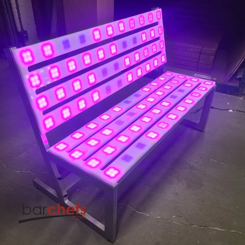 LED Park Bench Outdoor Picnic Glow Light Up Pink