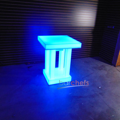 LED Quad Column Side Table Glow Light Cool Living Room Furniture Small