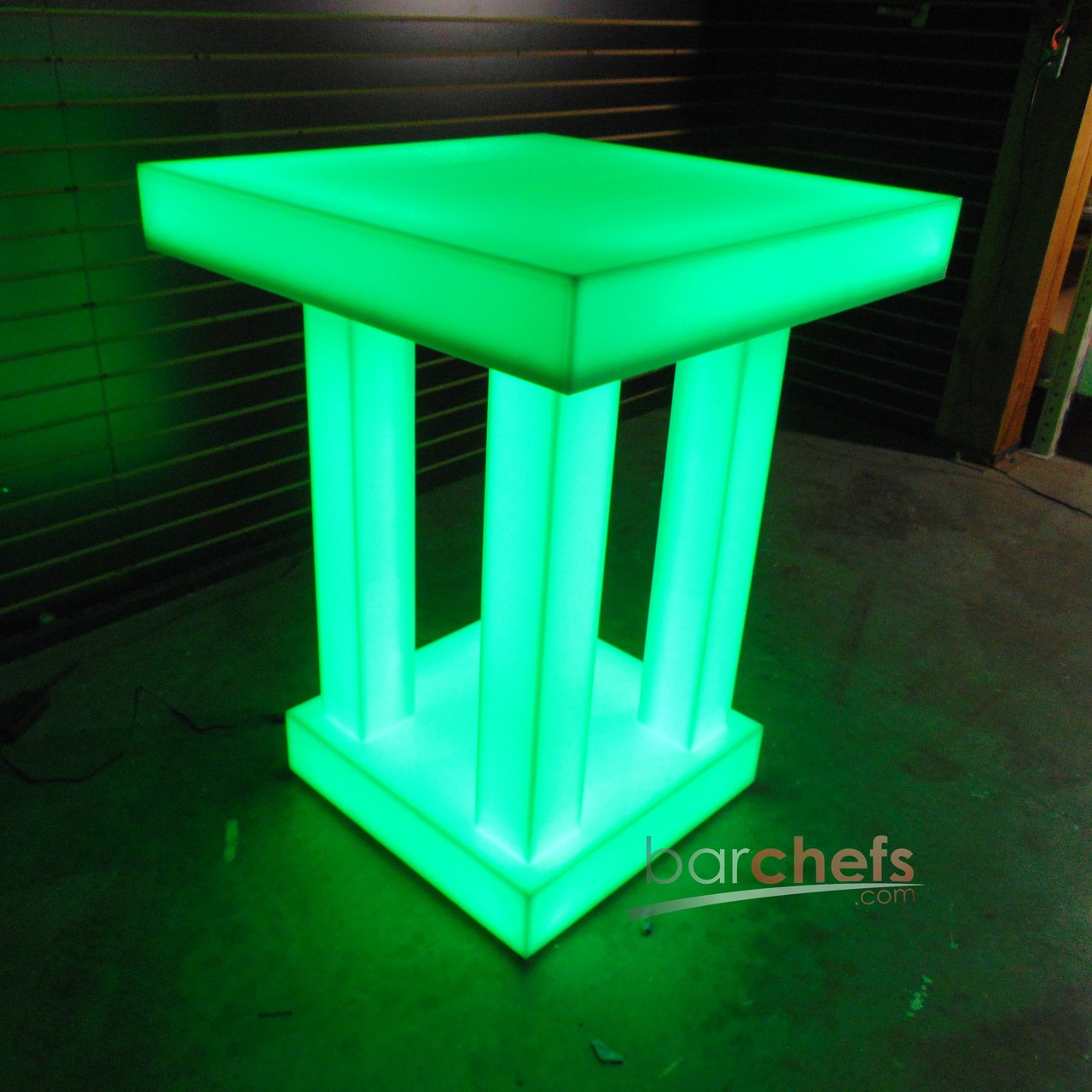 LED Quad Column Side Table Glow Light Cool Living Room Furniture Small Green