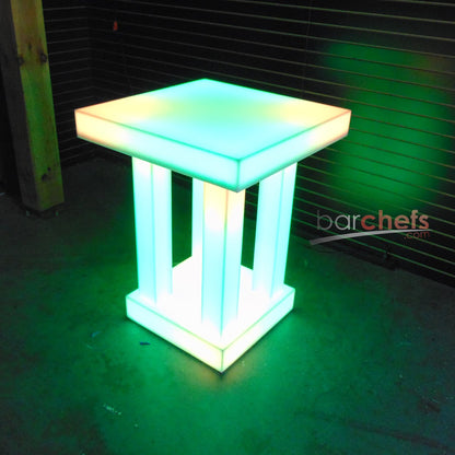 LED Quad Column Side Table Glow Light Cool Living Room Furniture Small Green Yellow Dark Night