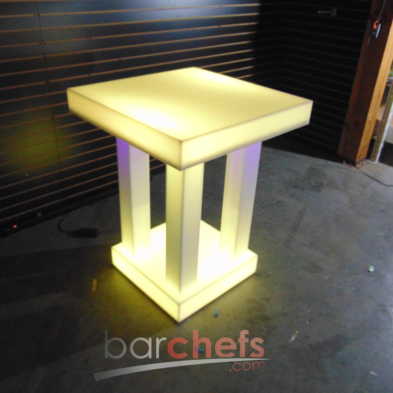 LED Quad Column Side Table Glow Light Cool Living Room Furniture Small Yellow Purple