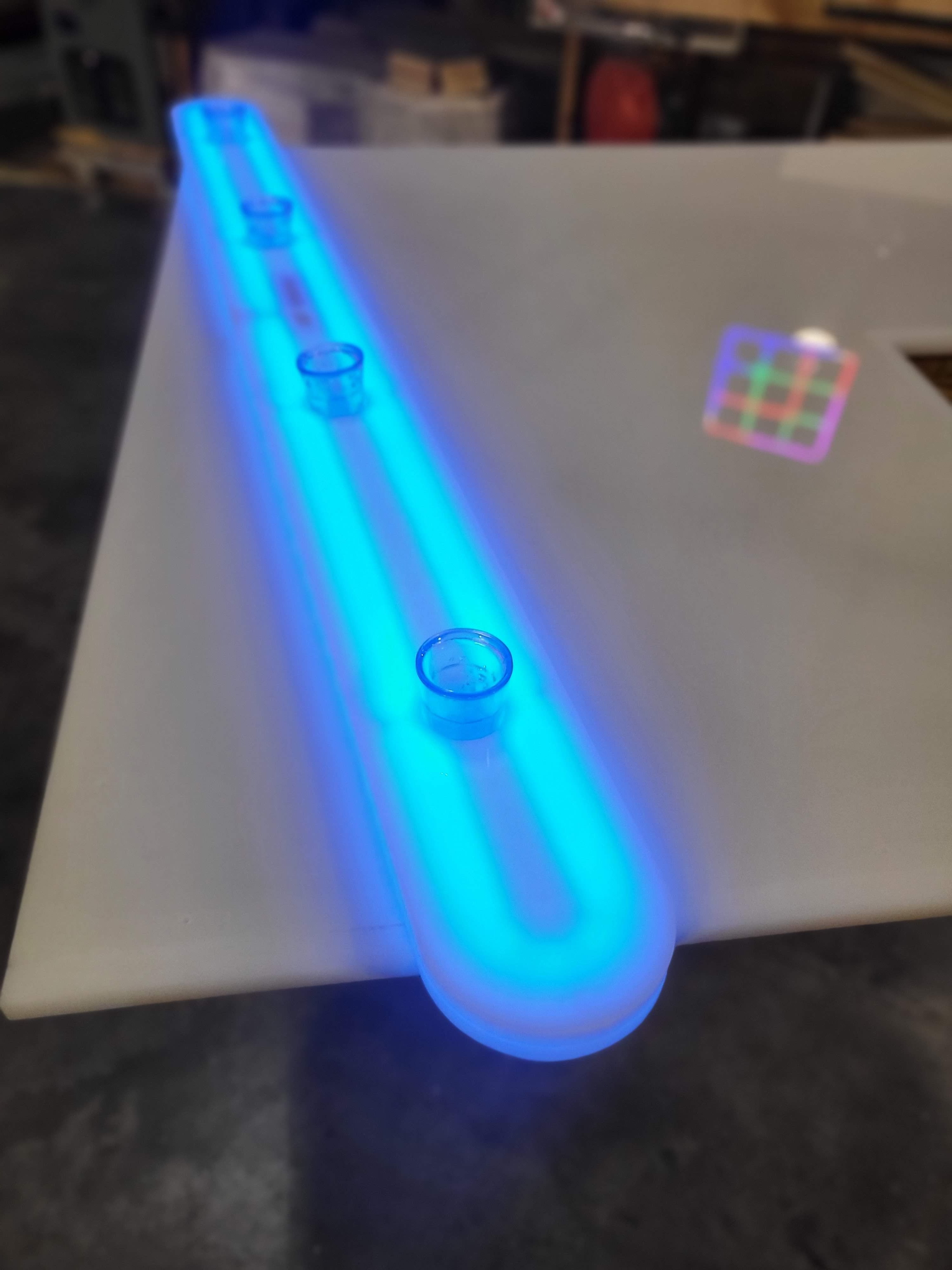 LED RGB Light Glow Novelty Shot Glass Serving Board Server Serve Bar Restaurant Party Event Night Club Night Life Drink Drunk Drinking Acrylic Blue