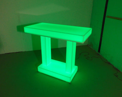 LED Twin Dual Column Side Table Glow Light Cool Living Room Furniture Bar-Height Bar Height Green Night Dark