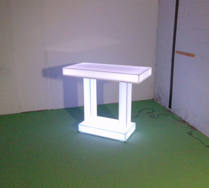 LED Twin Dual Column Side Table Glow Light Cool Living Room Furniture Bar-Height Bar Height White