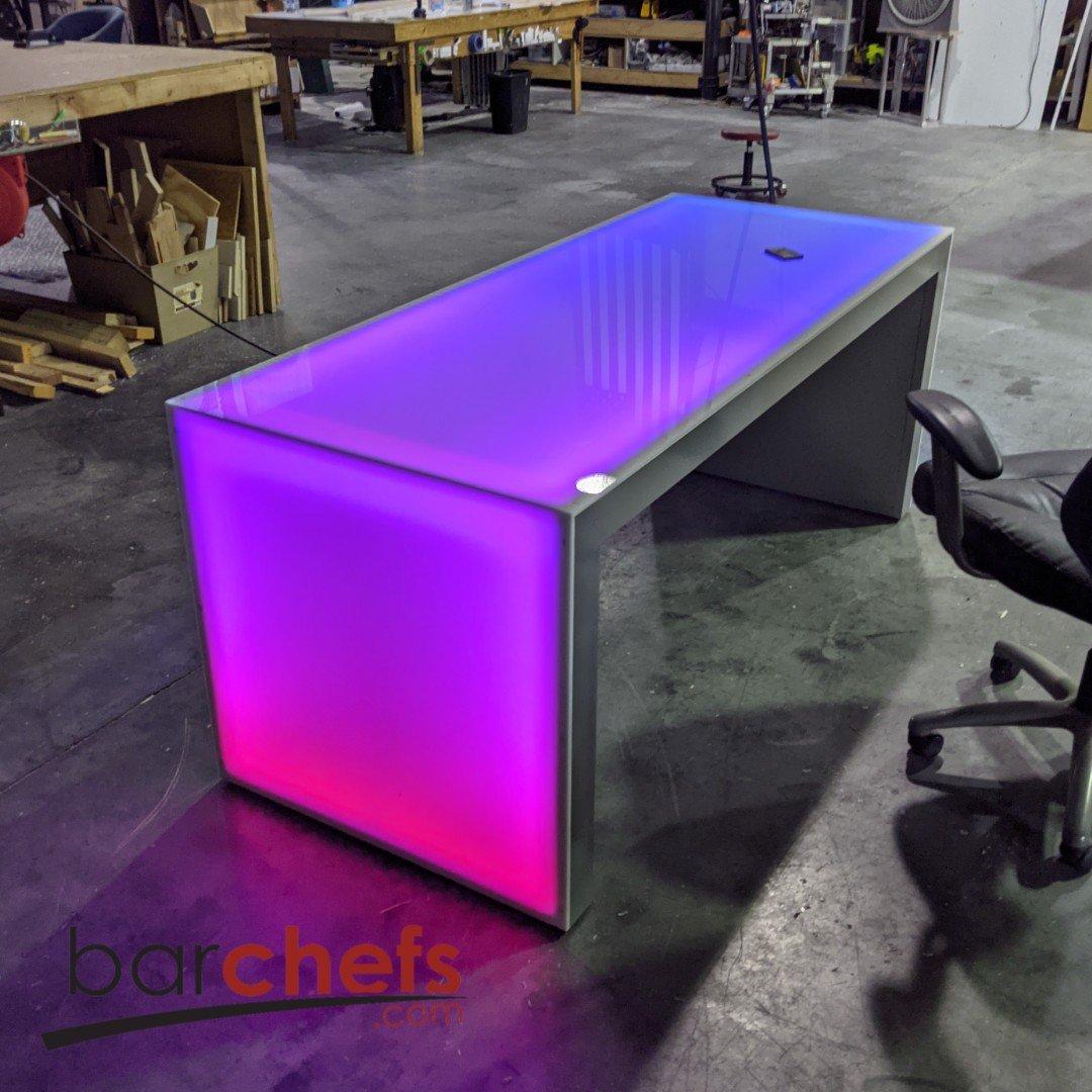 LED Waterfall Table Glow Light Desk Unique Pink Blue Purple