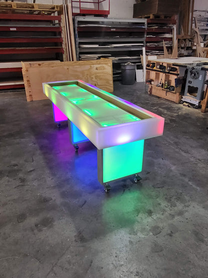 Light Up LED Shuffleboard Table - Non Collapsible