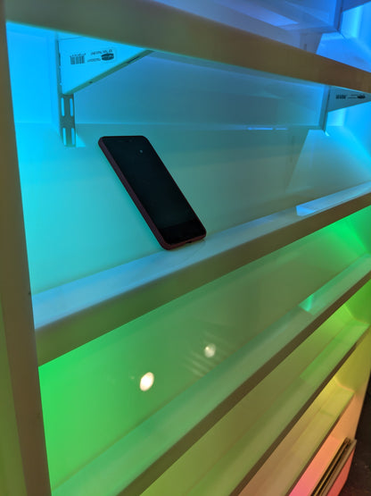 Custom LED Cell Phone Display Case | Lighted Shelving System w/ Marquee