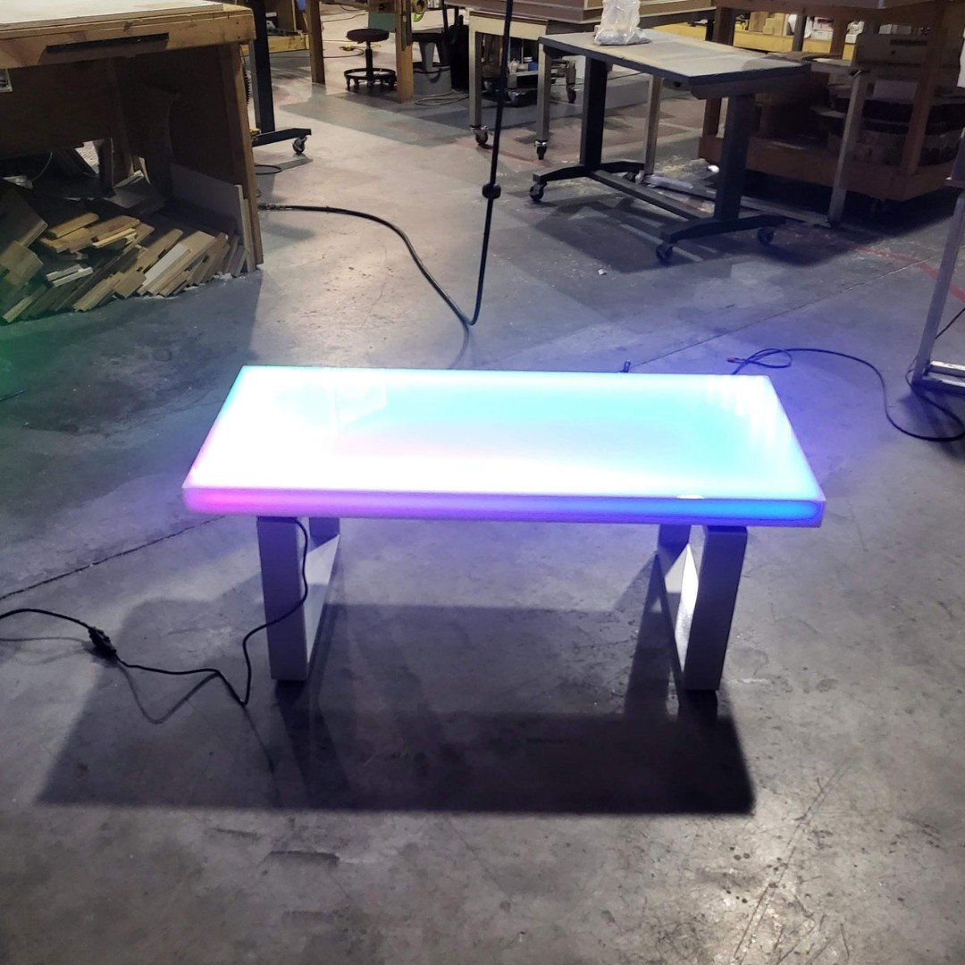 LED Portable Movable Table Desk Top Furniture Custom Size Fits Any Space Gift Living Room Glow Pink Blue