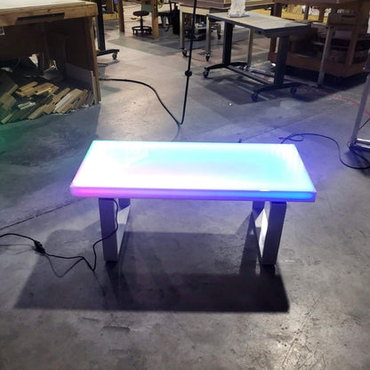 LED Portable Movable Table Desk Top Furniture Custom Size Fits Any Space Gift Living Room Glow Pink Blue