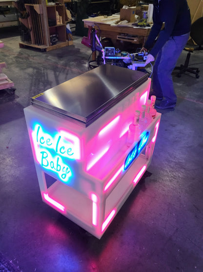 Several bottls in our LED cooler rolling around