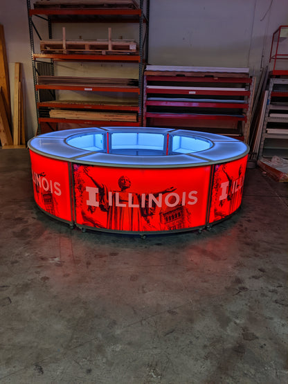 Light-Up Serpentine Cocktail Bar | LED Curved Portable Bars