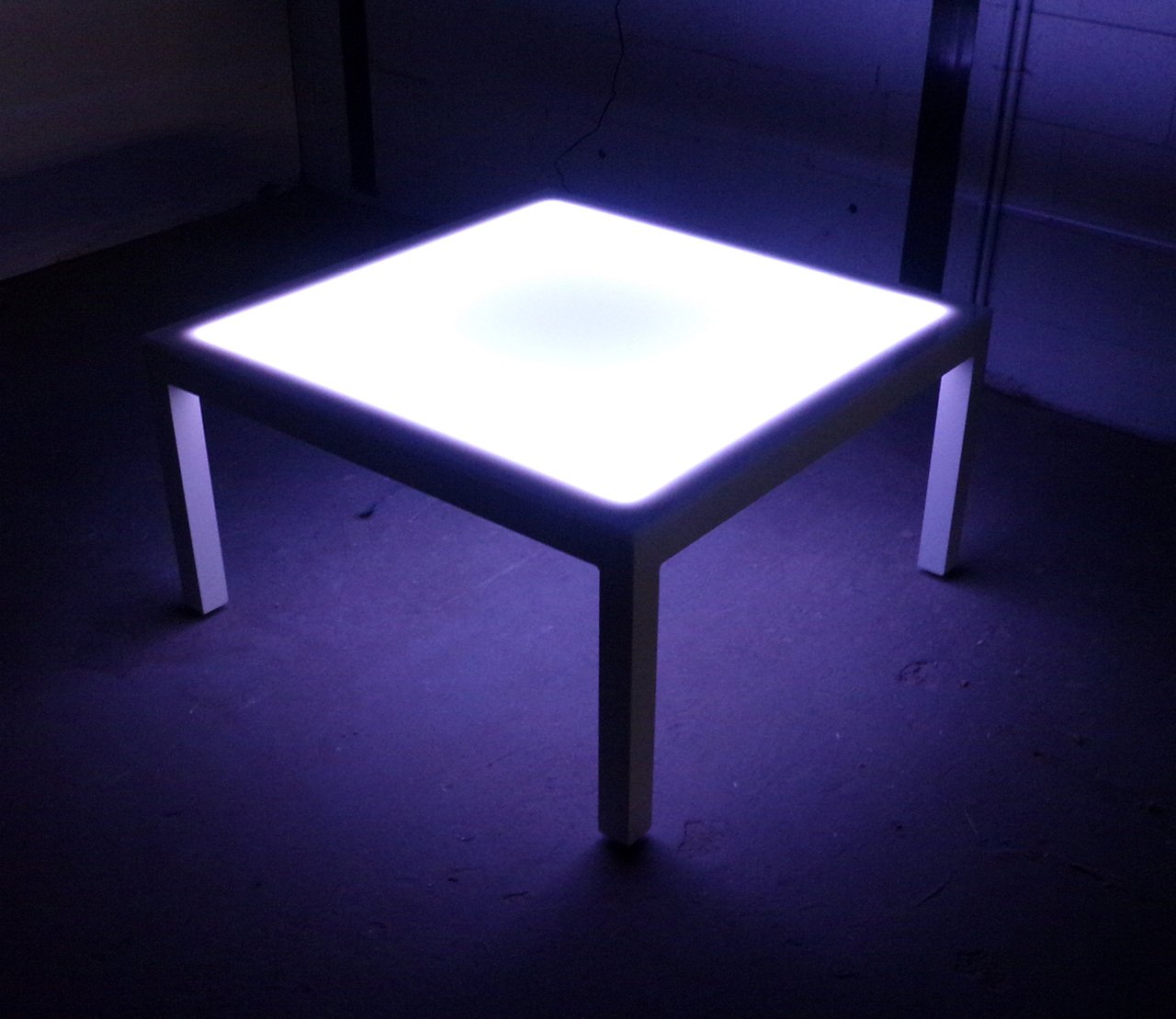 Simplistic Minimalist LED Light Up Glow Table Furniture Decoration Cool Beautiful White Dark Night