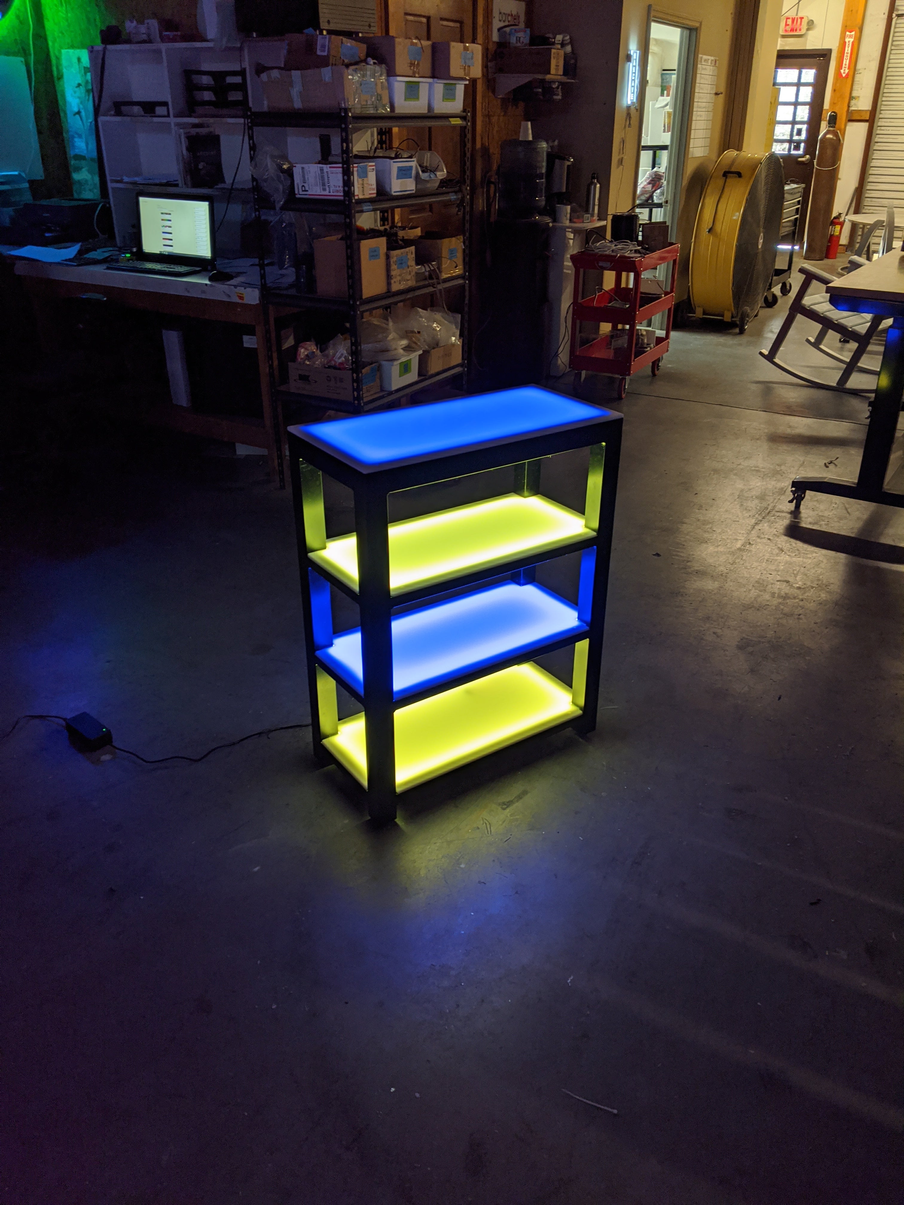 Light up floor shelves | LED Shelving & Bookcases