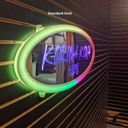 LED Mirror Sign | Custom Oval & Circle LED Frame Signs