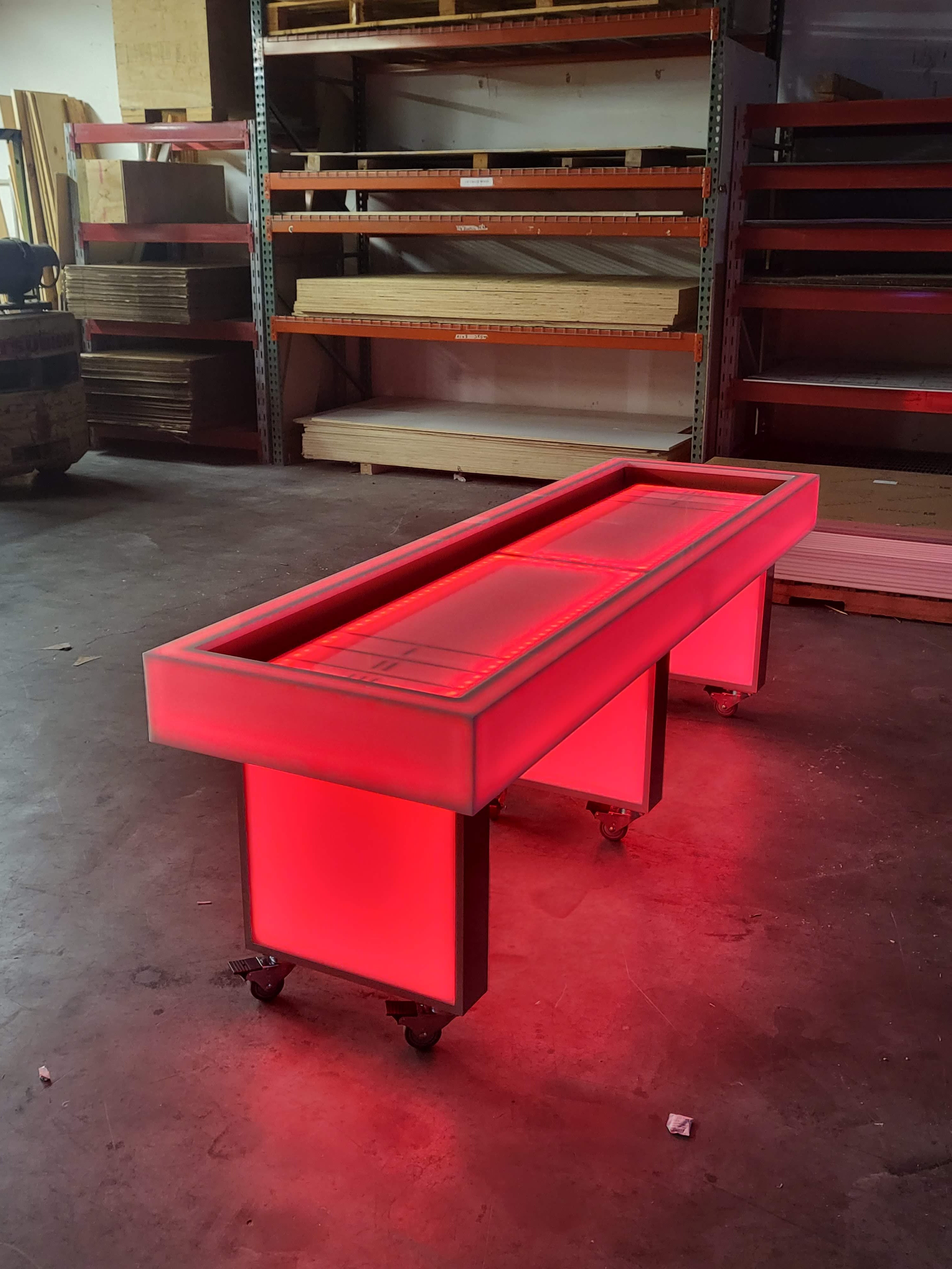 Light Up LED Shuffleboard Table - Non Collapsible