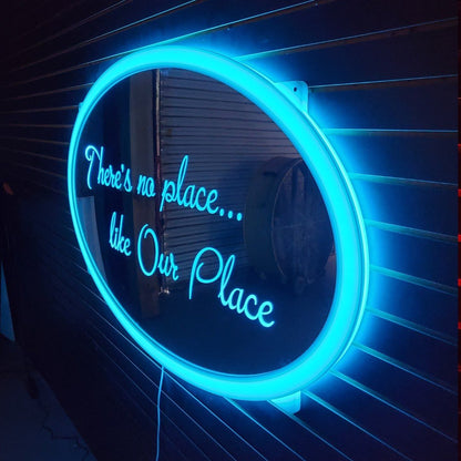 LED Mirror Sign | Custom Oval & Circle LED Frame Signs