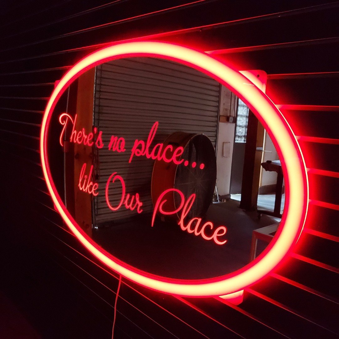 LED Mirror Sign | Custom Oval & Circle LED Frame Signs