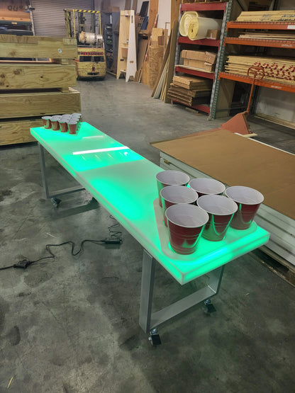 LED Collapsible Beer Pong Table | Light up Tailgating, & College Game