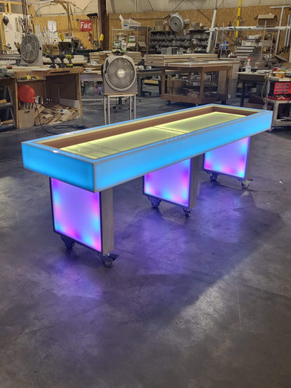 Light Up LED Shuffleboard Table - Non Collapsible