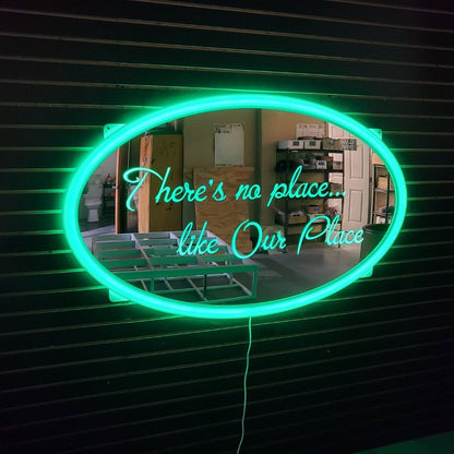 LED Mirror Sign | Custom Oval & Circle LED Frame Signs