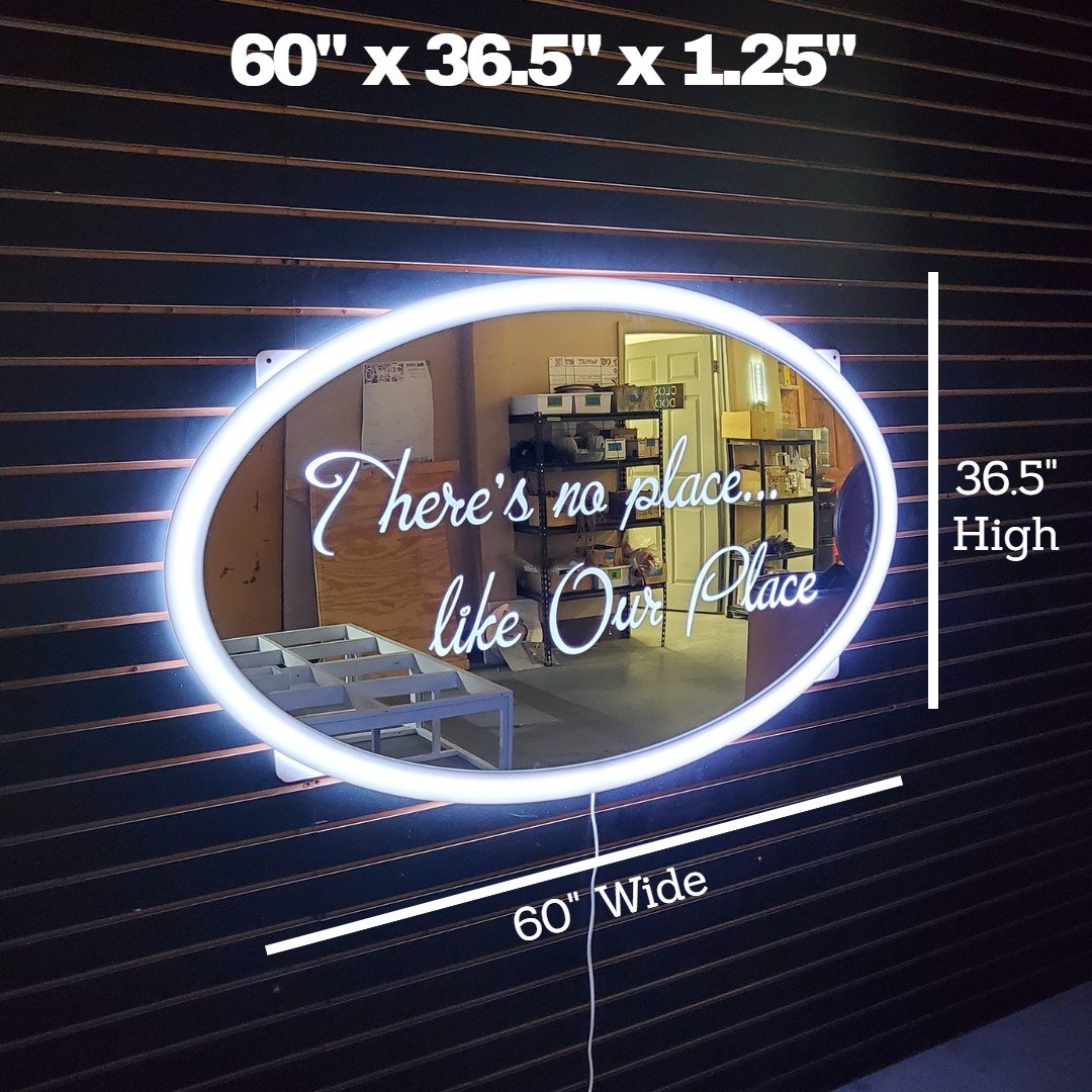 LED Mirror Sign | Custom Oval & Circle LED Frame Signs