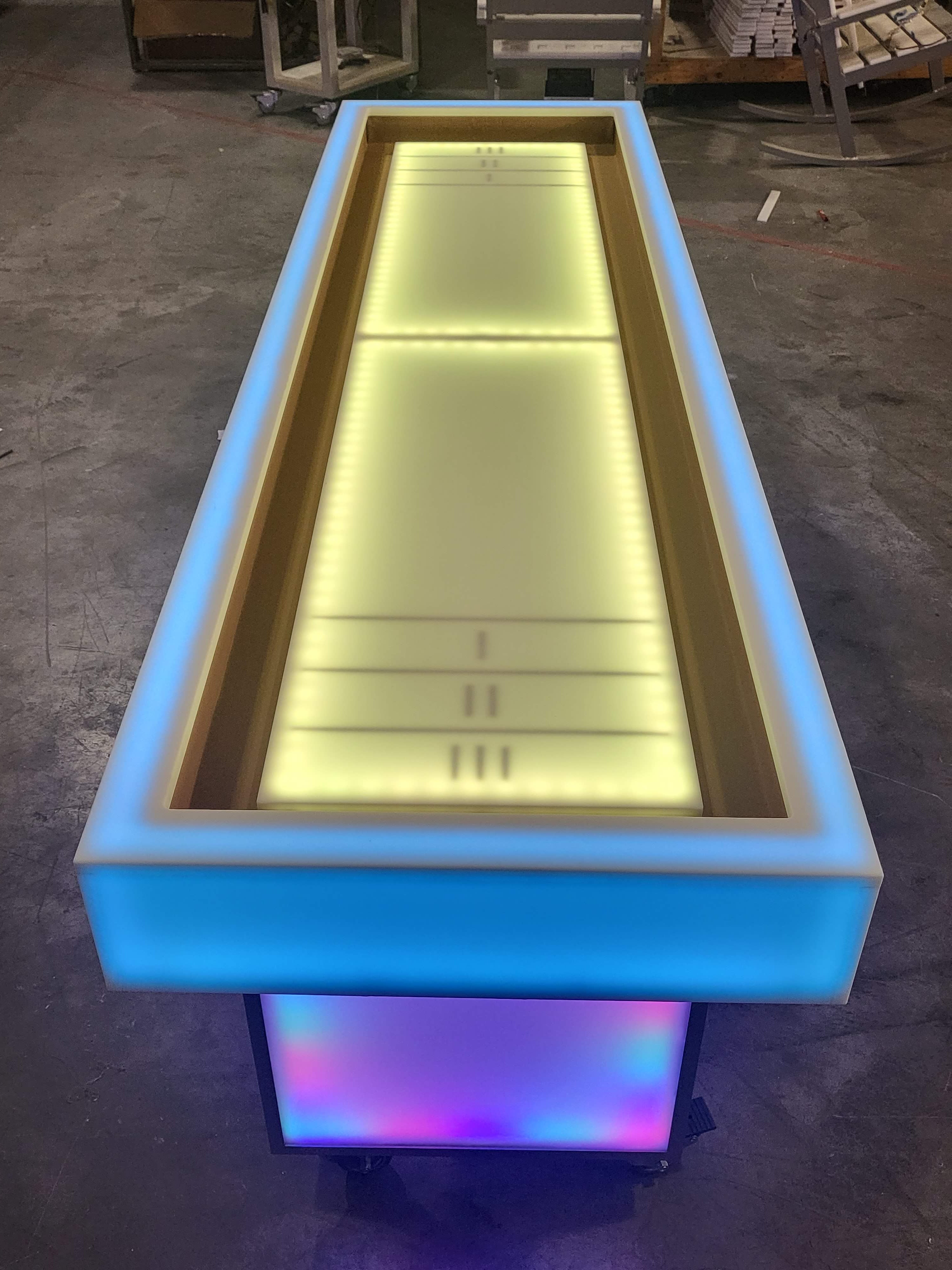 Light Up LED Shuffleboard Table - Non Collapsible