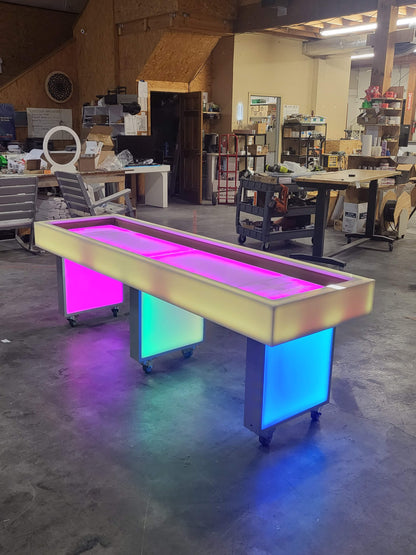 Light Up LED Shuffleboard Table - Non Collapsible