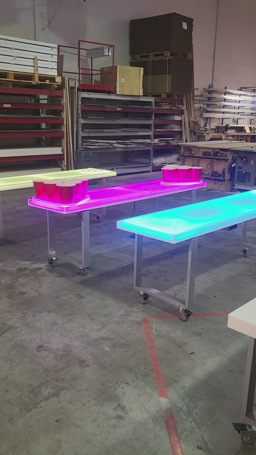 LED Collapsible Beer Pong Table | Light up Tailgating, & College Game