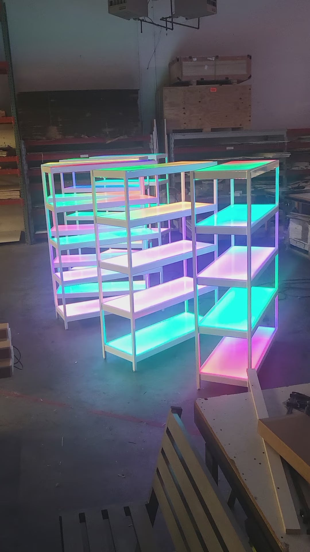 Light up floor shelves | LED Shelving & Bookcases