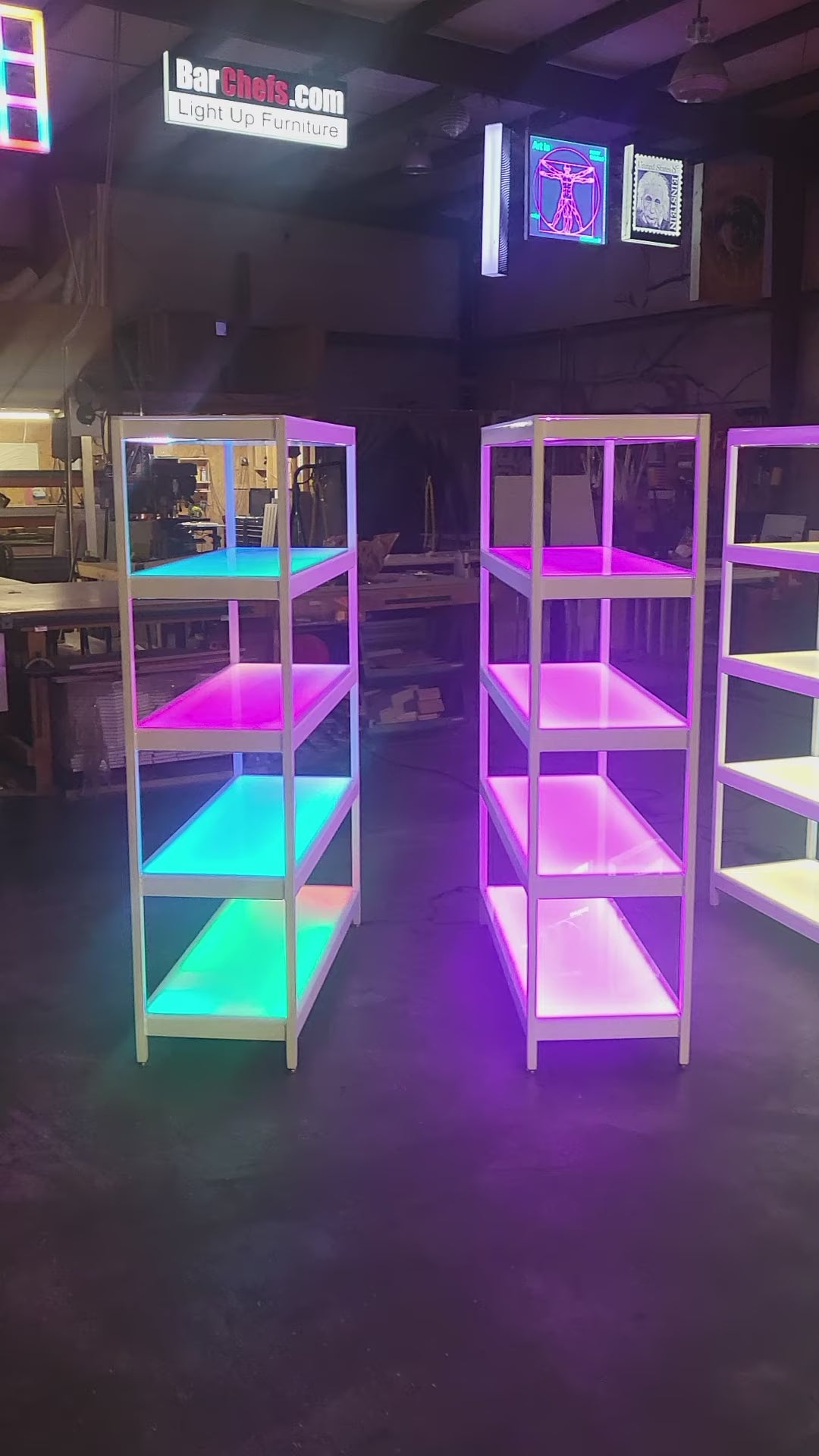 Light up floor shelves | LED Shelving & Bookcases