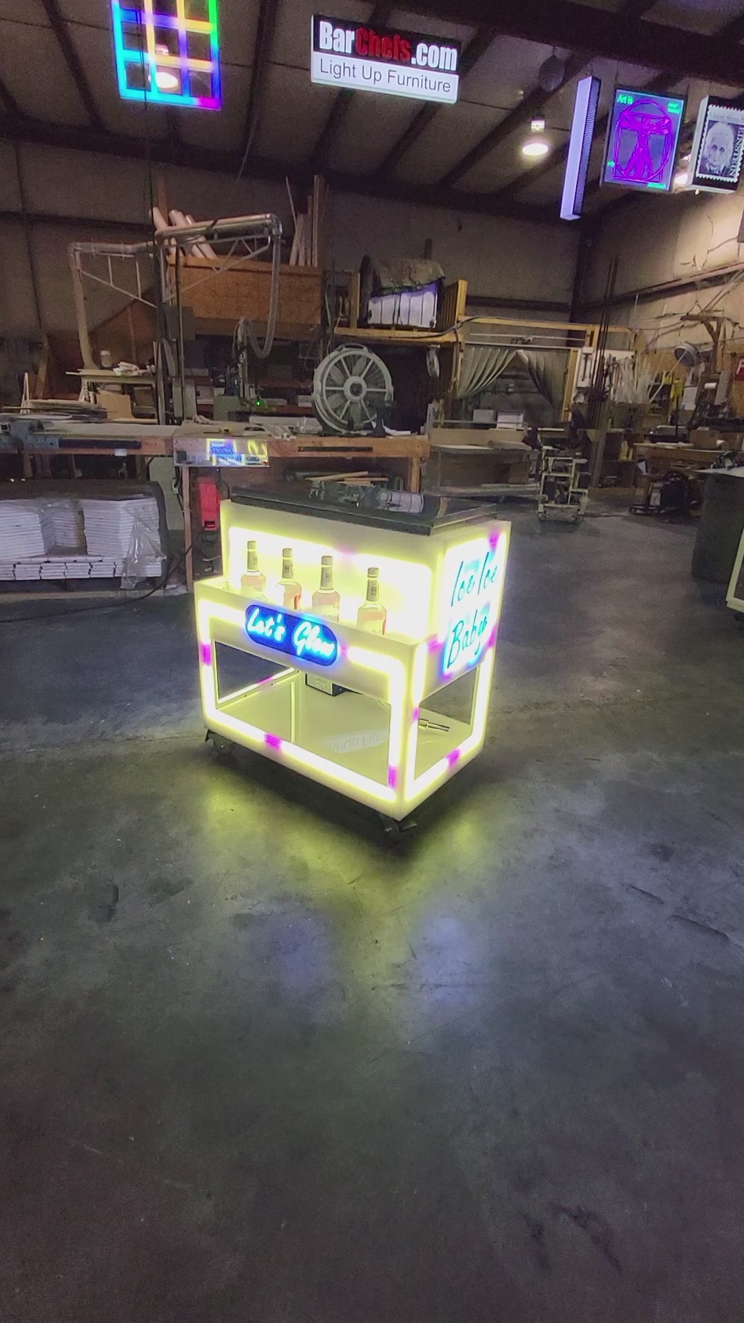 Video footage of our LED rolling ice chest lighting up different colors