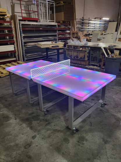 LED Multi-Game Set | Ping Pong, Chess, Checkers, & Tic Tac Toe Light-Up Tables