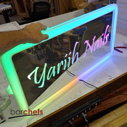 LED Mirror Sign | Custom Square & Rectangle LED Frame Signs